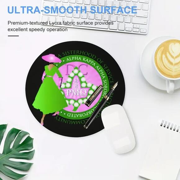AKA Alpha Kappa Alpha Mouse Pad Black with Lady Silhouette Design - Picture 3 of 7